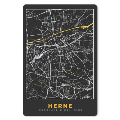 Produktbild von MuchoWow® Mauspad Mousepad Herne - Stadtplan - Deutschland - Karte - Gold 40x60 cm - Mousepads - Maus Mat - Pad - Mausunterlage - Schreibtisch Accesoire