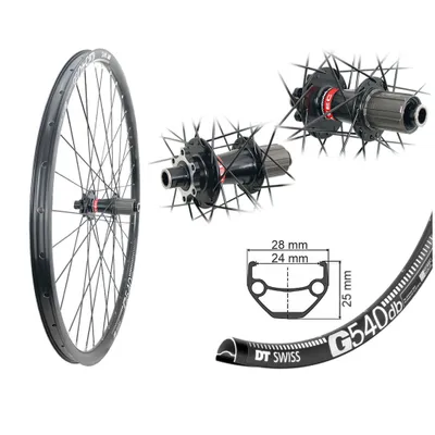 Produktbild von Hinterrad 28 Zoll DT Swiss G 540db Gravel Disc Steckachse 142 / 12mm 8-10 f. 622