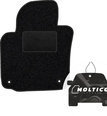 Produktbild von moto-MOLTICO Fahrer Fußmatte Auto Velours Fahrerseite Autoteppiche Schwarz Fahrermatte 1-teilig passend für Skoda Octavia II 2004-2013