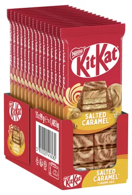 Produktbild von KitKat Salted Caramel Tablets Schokolade, 15er Pack (15 x 99g Tafel)