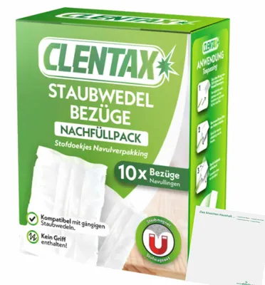 Produktbild von Clentax Staubwedel Bezüge Nachfüllpack (10stk Packung) + usy Block