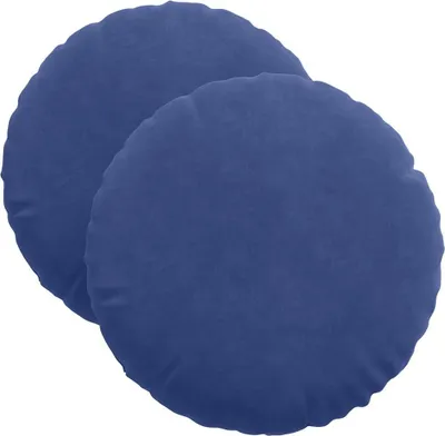 Produktbild von vidaXL Sitzkissen 2 Stück Polizeiblau Ø 40 x 13 cm Samt