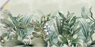 Produktbild von ARTland Wandbild, selbstklebend Exotischer Floral Garten Landschaft Größe: 100x50 cm
