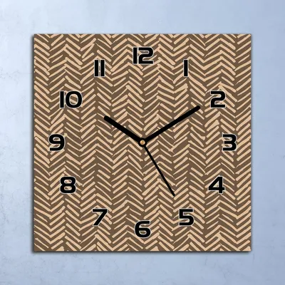 Produktbild von Wanduhr Echt-Glas-Küchenuhr Fischgrätenmuster Quarz Lautlos 30x30 Deko Bilder