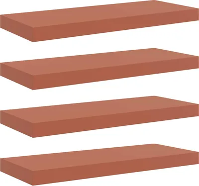 Obrázok produktu pre vidaXL Nástenná polička, 4 ks, farba: čierna, rozmer: 60 x 23,5 x 3,8 cm, materiál: drevovláknitá doska