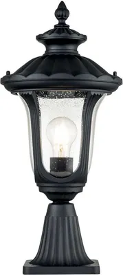 Produktbild von Sockelleuchte Glas Aluminium IP44 51 cm hoch Schwarz Rustikal Außenleuchte