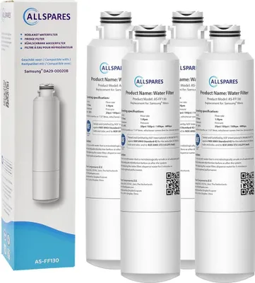 Produktbild von AllSpares Wasserfilter (4x) für Kühlschrank geeignet für Samsung DA29-00020B /