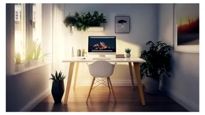 Produktbild von Computertisch im skandinavischen Stil mit massiven Kieferbeinen – Weiß – 120 × 65 × 75 cm