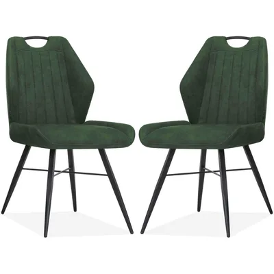 Produktbild von MX Sofa Esszimmerstuhl Torro Luxor, Farbe: Moosgrün (2er-Set)
