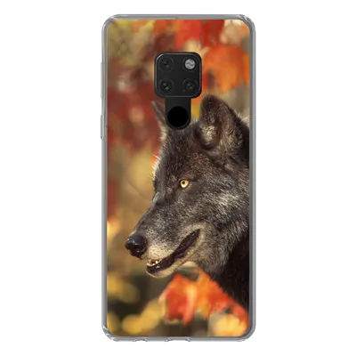 Produktbild von MuchoWow® Handyhülle Schutzhülle Hülle für Huawei P40 Lite Wolf - Nahaufnahme - Blätter Silikon Softcase Handy Hülle - Handy