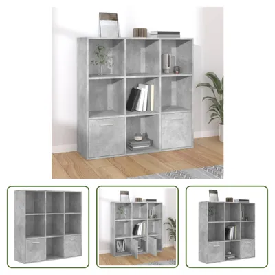 Produktbild von The Living Store Bücherregal Betongrau 98x30x98 cm Holzwerkstoff