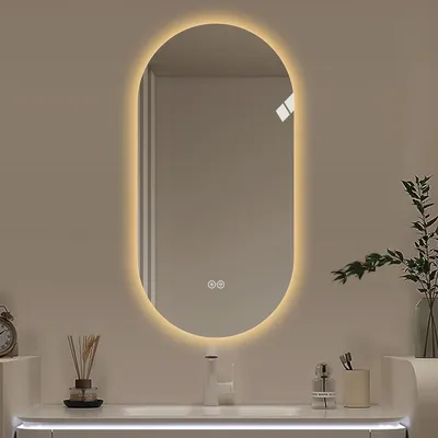 Produktbild von LED Badezimmerspiegel 60x120cm Wandspiegel mit Touch, Anti-Beschlag & Dimmbar, 3 Lichtfarben, Explosionsgeschütztes Glas, IP44 Smart Mirror