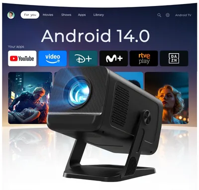 Produktbild von Mini-Beamer, 1280 x 720 LCD – unterstützt 4K – Wi-Fi 6, Bluetooth 5.4 – Kompakt und tragbar