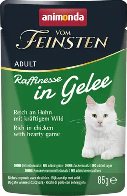 Produktbild von ANIMONDA Vom Feinsten Adult Raffinesse in Gelee reich an Huhn mit Wild - Nassfutter für Katzen - 85 g