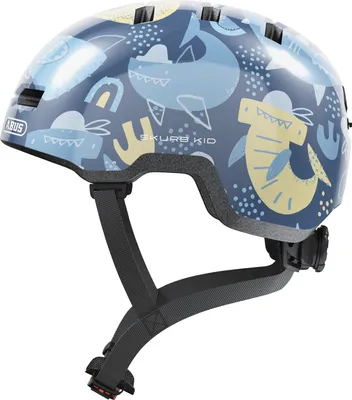 Produktbild von ABUS Kinderhelm Skurb Kid - robuster Fahrradhelm im Skater-Look mit Platz für einen Zopf und vielfältigen Designs - für Mädchen und Jungen - blue sharks, Größe S