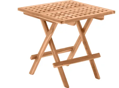 Produktbild von Möbilia Gartentisch quadratisch 50 cm aus Teak Holz | klappbar | B 50 x T 50 x H 50 cm | natur | 11020001 | Serie GARTEN