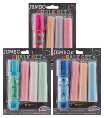 Produktbild von Jumbo Kreidehalter + Kreide, 3 Stück