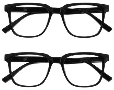 Produktbild von Lesebrille 2er-Pack +2.50 Rechteckig Schwarz OPULIZE Herren Damen