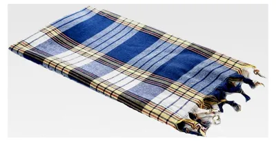 Produktbild von Hamamtuch Classic 80 x 170 cm I Hamam Handtuch 100% Baumwolle I Saugfähiges & schnell trocknendes Pestemal/Fouta blau kariert I Hamam Strandtuch/Saunahandtuch mit kleinem Packmaß