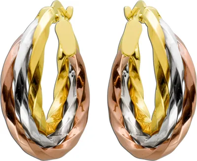 Produktbild von Tricolor Dreifarbige Creolen 333 8K Tricolori Gelbgold Weissgold Rosegold
