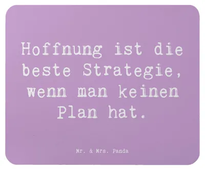 Produktbild von Mr. & Mrs. Panda Mouse Pad Spruch Hoffnung Strategie - Lavendeltraum - Geschenk, Inspiration, Träume, laptop mousepad, Zitat, Mut, mauspad, Gefühl, inspirierende Aussage