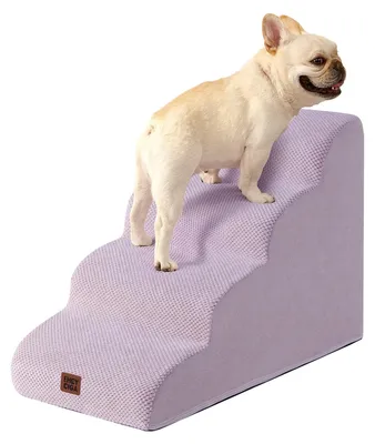 Haustiertreppe mit 4 Stufen, rutschfester Schaumstoff, für Katzen und Hunde