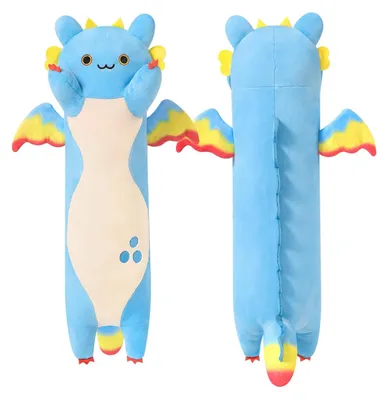 Immagine prodotto di Cuscino a forma di drago Pluche - Morbido e coccoloso - Blu - 50 cm