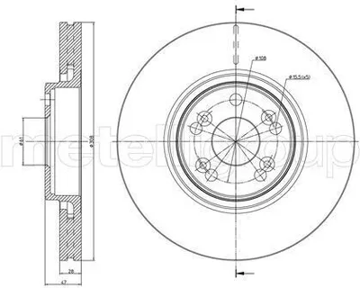 Produktbild von 2x METELLI Bremsscheibe 23-0673C für RENAULT ESPACE IV (JK0/1_) VEL SATIS (BJ0_)
