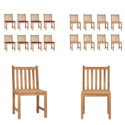 Produktbild von vidaXL Gartenstühle 8 Stk. mit Kissen Massivholz Teak - Gartenstuhl - Gartenstühle - Holz-Gartenstuhl - Holz-Gartenstühle