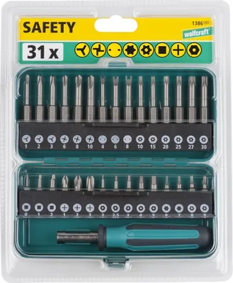Produktbild von wolfcraft GmbH 1386000, 31 Stück(e), 3 Suare plus, 25 mm, 0 - 1 - 2 3 Phillips, 25 mm, 1 - 2 - 3 5 hexagonal with hole, 25 mm, 2 - 2.5...