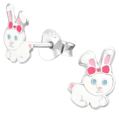 Produktbild von Kinder-Ohrstecker: 925 Silber Ohrringe „Häschen“
