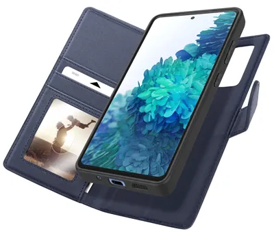 Produktbild von Mayaxess, Klapphülle für Galaxy S20 RFID-Schutz mit Abnehmbarer Schutzhülle, Nachtblau