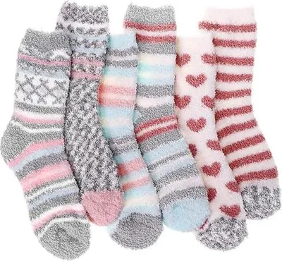 Produktbild von Kuschelsocken Damen Flauschige Kuschel Socken, Dicke Weiche Bettsocken Schlafsocken Mädchen, Warm Winter Flauschsocken Kuschelige Socken