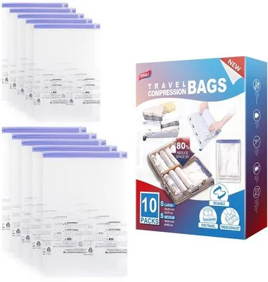 Obrázek produktu pro Cestovní vakuové tašky, opakovaně použitelné, vodotěsné, ultralehké, určené na oblečení, vhodné na služební cesty a víkendové výlety