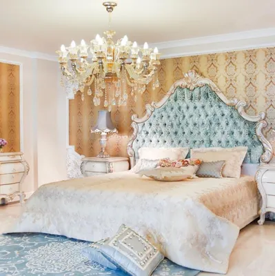 Produktbild von Casa Padrino Luxus Barock Doppelbett Grün / Creme / Gold 230 x 200 x H. 220 cm - Edles Massivholz Bett mit Kopfteil - Prunkvolle Schlafzimmer Möbel im Barockstil