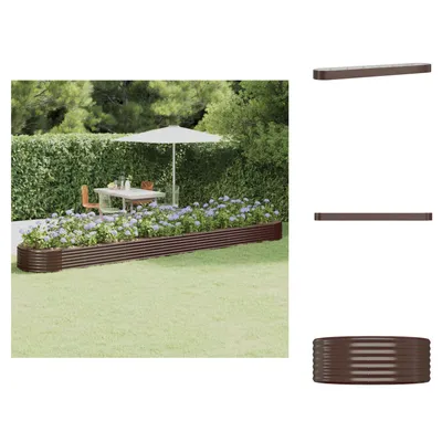 Produktbild von vidaXL Hochbeet Pulverbeschichteter Stahl 544x100x36 cm Braun -  Blumentöpfe & Pflanzgefäße