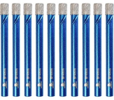 Obrázok produktu pre Diamantové vrtáky na sucho, 6 mm, 10 kusov, vhodné na dlažbu, keramiku, žulu, mramor