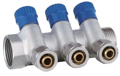 Produktbild von Wasserverteiler für Trinkwasser und Heizung, 1 Zoll x 16 mm PEX