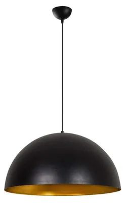 Image de Suspension Luminaire en métal noir et doré Ø60 cm hauteur 126 cm E27 40 W IP20 réglable Moderne
