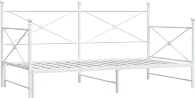 Productafbeelding van vidaXL Dagbed uitschuifbaar, zonder matras, wit, 107x203 cm, staal