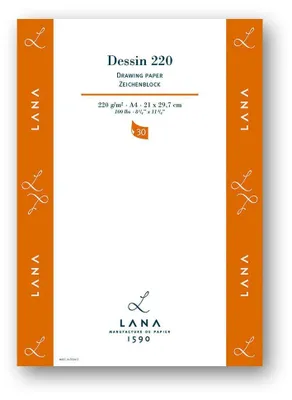 Zeichenpapier A4, 30 Blatt, 220 g/m², säurefrei