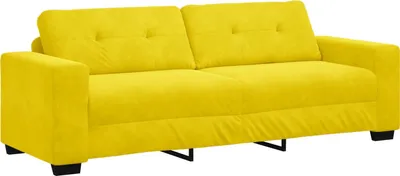 Produktbild von 3-Sitzer Sofa Gelb 180 cm Samt, Schlafsofas DesignMöbel Neu