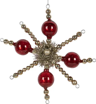 Produktbild von Clayre & Eef Weihnachtsanhänger 18x3x18 cm Rot Glas