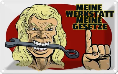 Produktbild von vianmo Blechschild 12x18 cm meine Werkstatt Gesetze Auto Garage