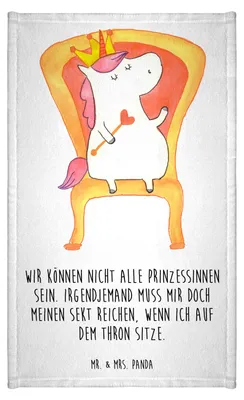 Produktbild von Mr. & Mrs. Panda Handtuch Einhorn Prinzessin - Weiß - Geschenk, Geburtstagsgeschenk, Gäste-WC, Gästetuch, Monat, Klein, Unicorn, frottierhandtuch, frottee, Geburtstag