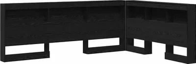 Zdjęcie produktu dla vidaXL Zagłówek do przechowywania czarny dąb 140 cm materiał drewnopochodny