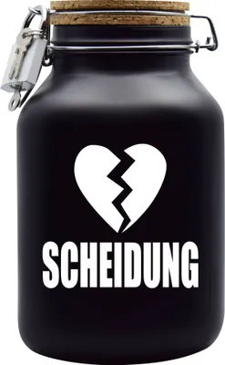 Produktbild von Spardose Geld Geschenk Ideen Scheidung Schwarz Größe XXL 3 Liter