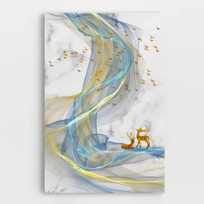 Produktbild von ARTHUB® Leinwandbild 20x30 cm, Abstract Golden Landscape 2 | Wohnzimmerdekoration, Hängende Bilder, Wanddekoration, Heimdekoration, Abstrakte, Abstrakt mit Linien