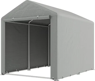 Immagine prodotto di Tenda da giardino per il deposito - Capanno per il deposito - Contenitore per attrezzi da giardino - Copertura resistente ai raggi UV - 160 x 218 cm - Grigio chiaro