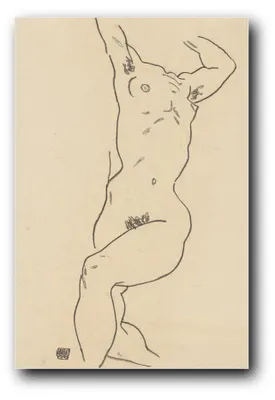 Produktbild von Kunstdruck „Torso mit erhobenen Armen“ von Egon Schiele – 60×90 cm – ungerahmt